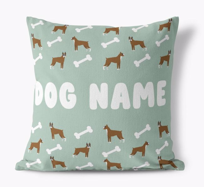 Bone Pattern: Personalized {breedFullName} Canvas Pillow